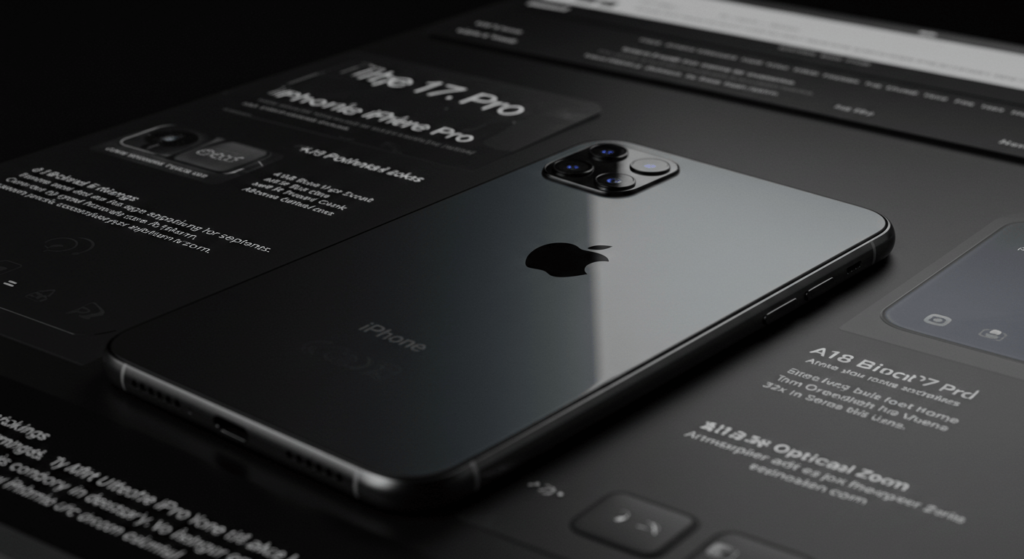 iPhone 17 Pro triple-camera setup with advanced sensors.