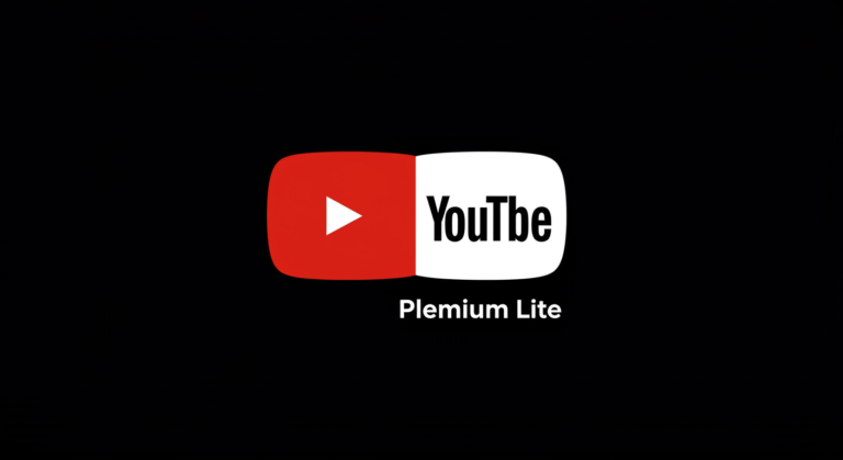 YouTube Premium Lite subscription banner with ad-free streaming feature.